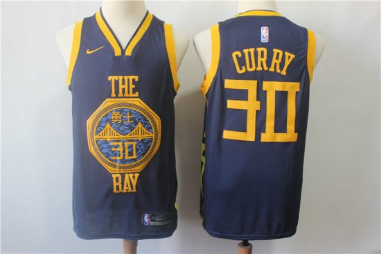 30 Curry 2019 Warriors City Maillot Brodé